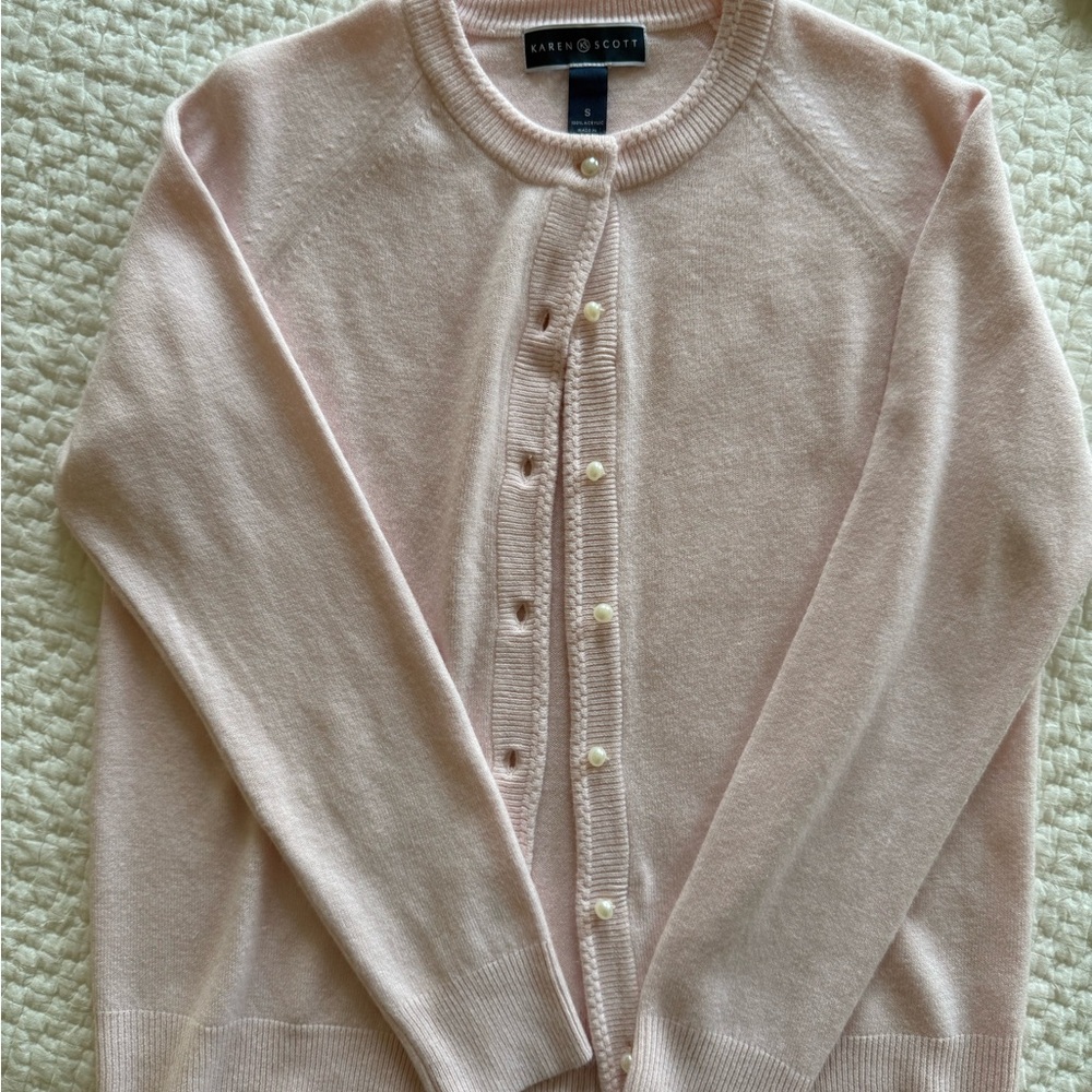 Karen Scott Women's Blush Cardigan Sweater